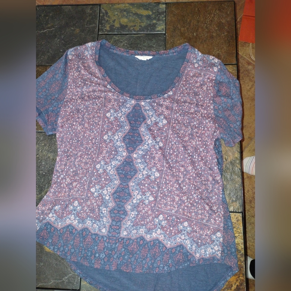 Blue and Purple Lucky Brand Top Size XL